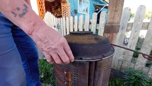 Обзор печь-мангал из барабана от стиральной машины моего дяди