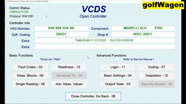 VCDS Timing Chain Stretch check VW/AUDI смотреть онлайн