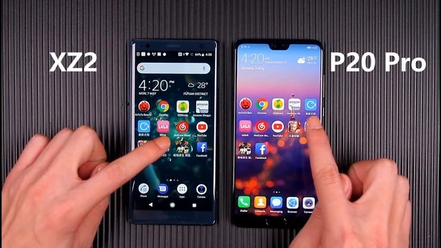 Huawei P20 Pro and Sony Xperia XZ2 Speed Test смотреть онлайн