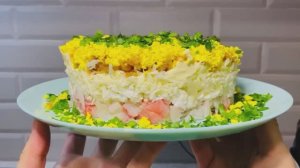 Крабовые палочки под шубой - нежнейший салат со сливочным вкусом, подойдет для любого праздника