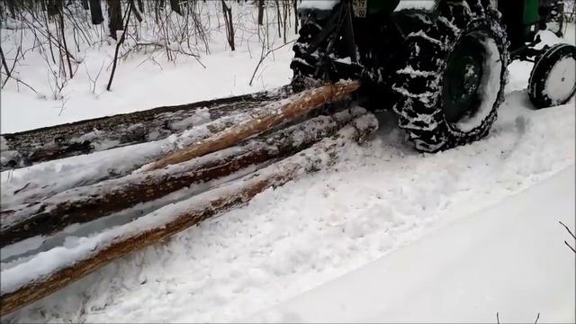 Трелевка леса на Юмз. Зимний лес.