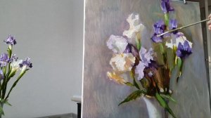 Ирисы. Живопись маслом.