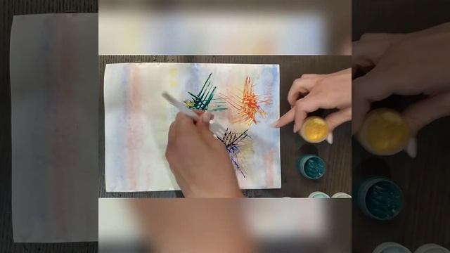 Творческая работа с использованием нетрадиционной техники рисования "Салют 1945 года" смотреть онлайн