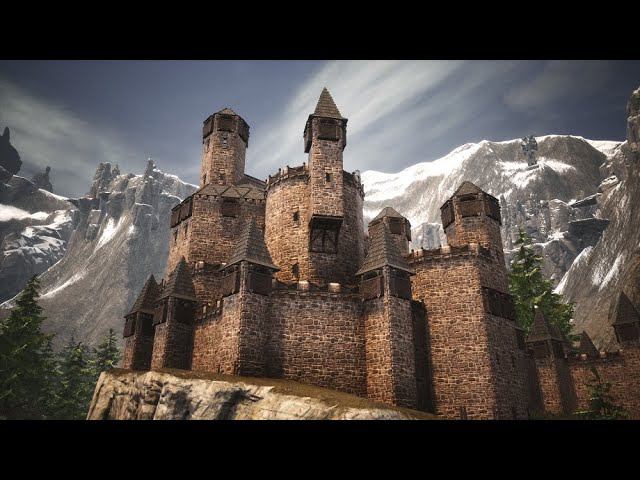 CONAN EXILES Building - Mountain Castle PEOPLE OF THE DRAGON DLC [timelapse]
