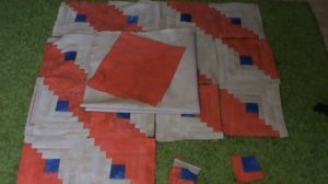 Лоскутный блок КОЛОДЕЦ (ИЗБА), продолжаю работу. Несколько вариантов раскладки.