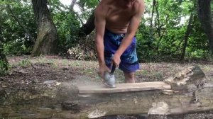 СКАМЕЙКА ИЗ БРЕВНА..