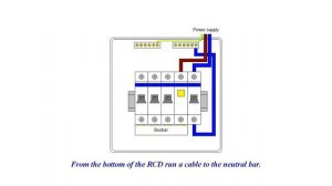 How to wire RCD in garage, shed consumer unit (UK). Consumer unit wiring diagram.