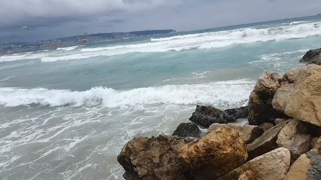 Winter sea in Israel! Зимнее море в Израиле! Средиземное море.