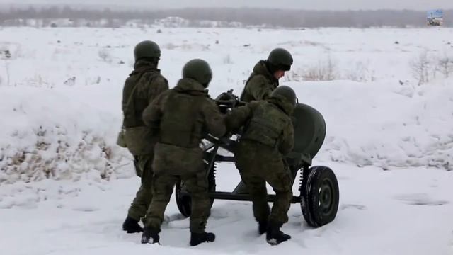 Стрельба РСЗО Град и миномет Сани (Россия)