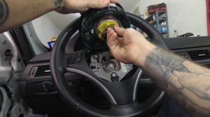 How to remove BMW E90 steering wheel airbag removal