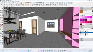 VẼ PHỐI CẢNH NỘI THẤT CĂN HỘ TRONG SKETCHUP 6