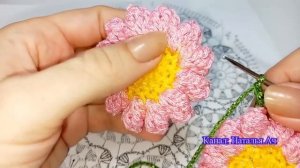 Японский цветочный коврик крючком - Схема + Мастер-класс