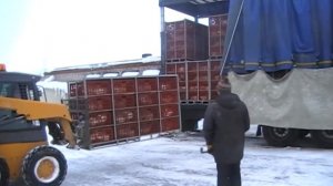 Погрузка контейнера в бройлеровоз Meusburger Новтрак