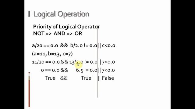 Logical Binary Operator in java programming