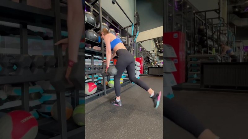 Выпады назад с гантелей в одной руке с опорой/Support Single arm Dumbbell Reverse Lunges