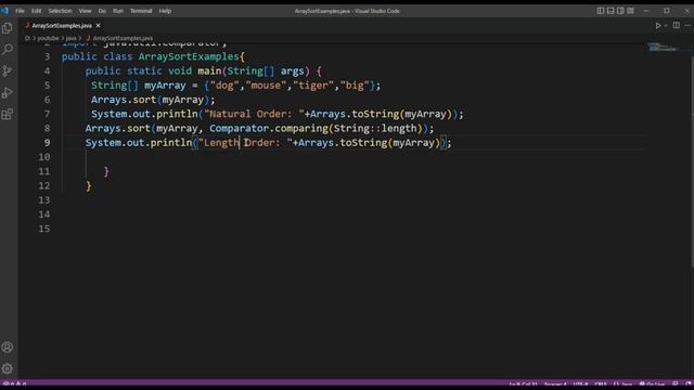 Sort String Array By natural, length, reverse, case insensitive and reverse case insensitive order