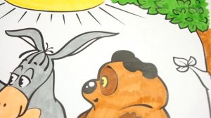 Винни Пух и Пятачок советские мультфильмы интересная раскраска День рождения ослика Иа