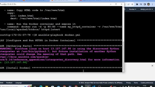 Ansible Playbook For docker installation and launch container in docker || Task 6 || ARTH3 смотреть онлайн