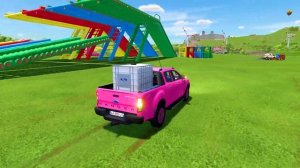 TOYOTA, FORD RANGER, MERCEDES, VOLKSWAGEN  CARS TRANSPORTING WITH MAN TRUCKS - Farming Simulator 22