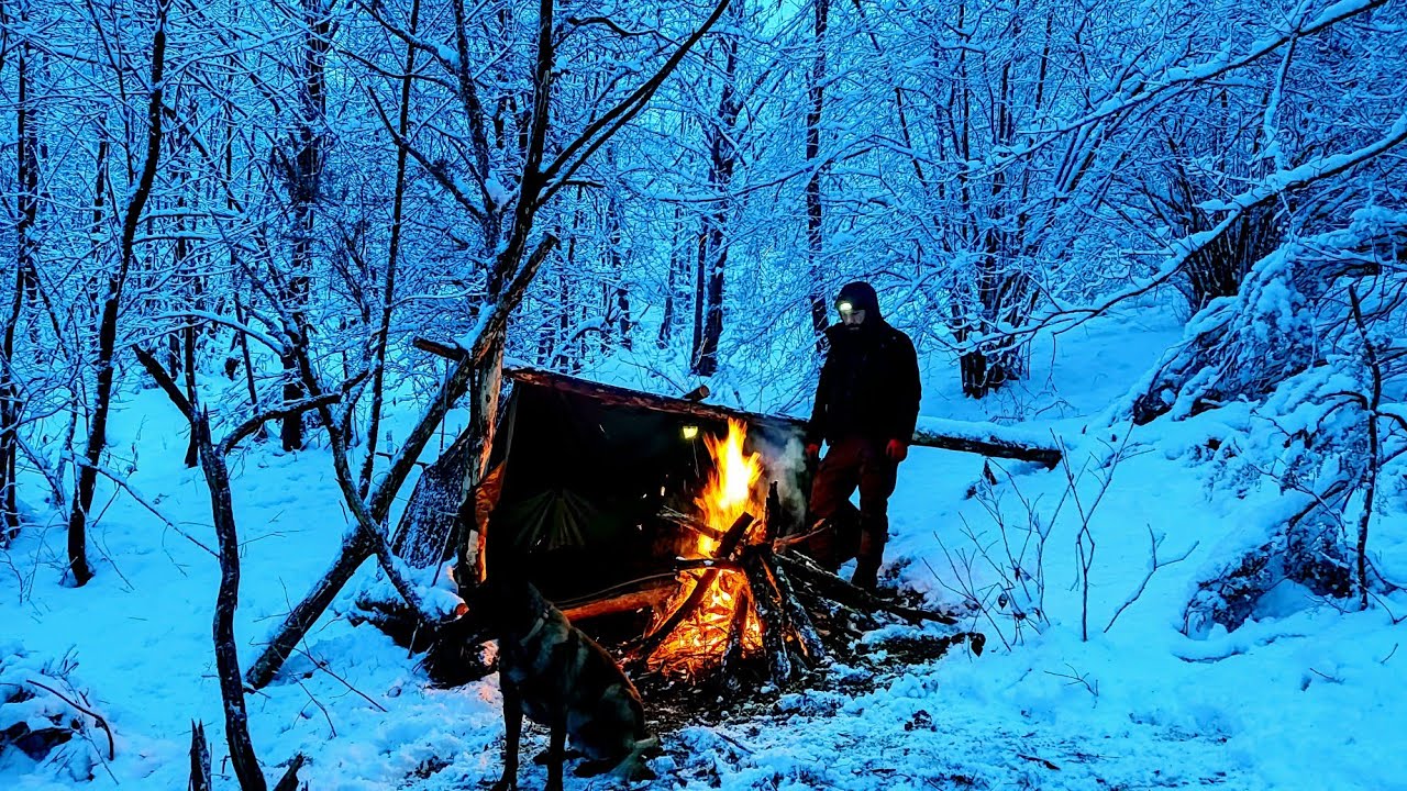 Одиночной день. Winter Shelter Bushcraft. Winter Camp.