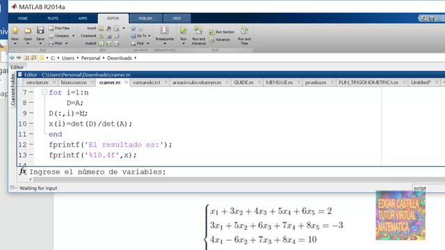CRAMER MATLAB 2016 смотреть онлайн