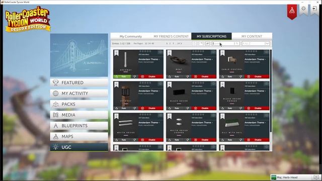 RCTW - RollerCoaster Tycoon World - How to get UGC working in game
