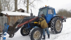 погрузка рулонов сена мтз80 в газель