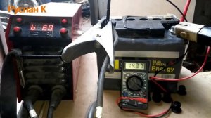 Сбиваем сульфат пластин жестоким способом. Подключил сварку к аккумулятору.