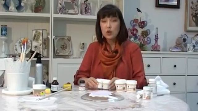 Декор стеклянной тарелки в технике обратный декупаж, золочение поталью