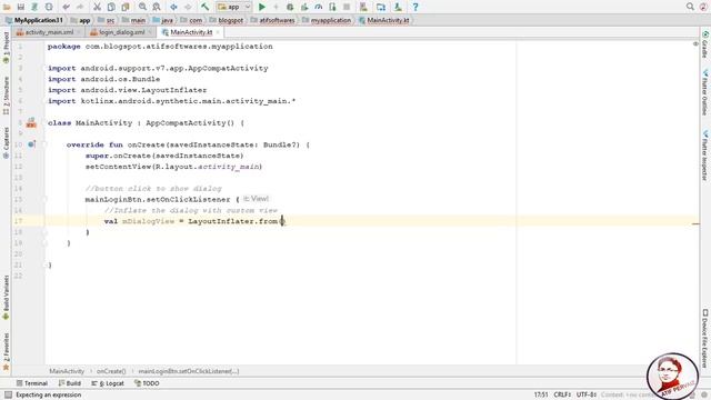 AlertDialog with custom layout (Kotlin) - Android Studio Tutorial смотреть онлайн
