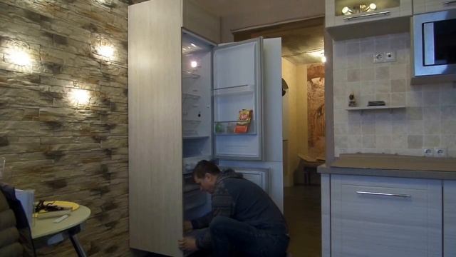 как правильно установить встроенный холодильник!! установка бытовой техники!!! смотреть онлайн