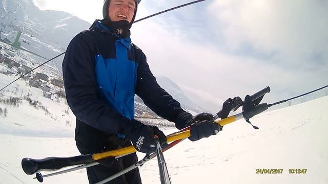 Хибины Кукисвумчорр конец апреля 2017 - левый подъемник 1 очереди смотреть онлайн