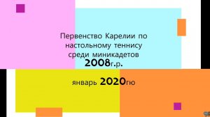 2020 Первенство Карелии миникадеты по настольному теннису январь 2008г.р.