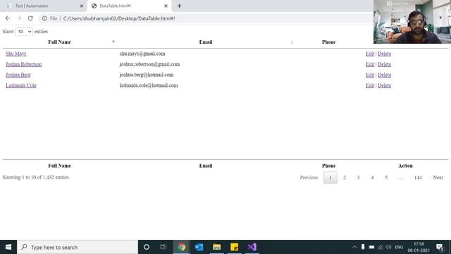 JQuery Data Table Tutorial Part -2 (Server Side Processing) | DataTable Integration to Website