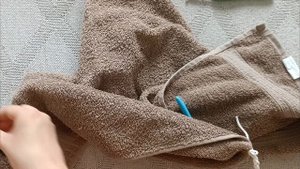 Петелька на полотенце из хлопковой пряжи крючком