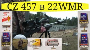 CZ 457 в 22WMR. Отстрел на 100 метров. Шесть видов патронов.