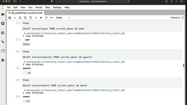 Database Essentials - Predefined Functions - Extracing Information using extract