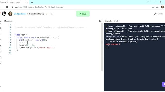 java.lang.ArrayIndexOutOfBounds Easy Fix смотреть онлайн