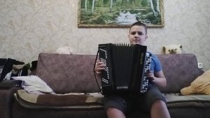 Песня Одинокая ветка сирени на баяне!