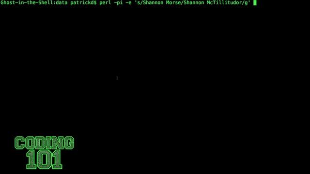 Coding 101 24: Perl: Command Line Search and Replace