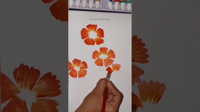 One stroke simple flower making... please subscribe my channel #satisfying #artwithmamatha #flowers