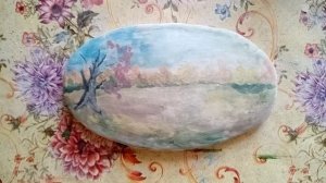 Расписываю керамическую шкатулку "Поздняя осень"