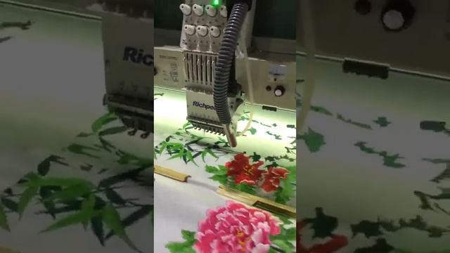 2 functions embroidery machine flat embroidery laser cutting device in richpeace factory