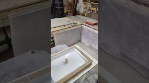 Раковина из бетона, заливка.