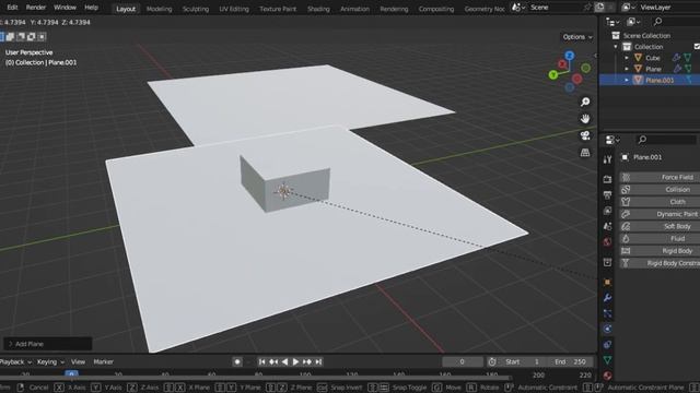 Blender. Симуляция падения ткани.