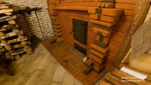 348. Паримся в настоящей бане, печь кирпичная. Эмоции и легкий пар.