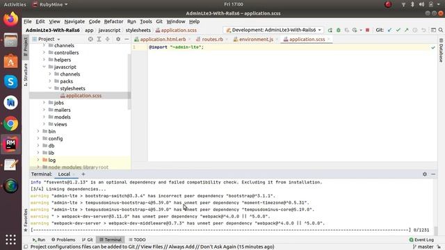 Integration AdminLte3 with RubyOnRails6 using webpacker.