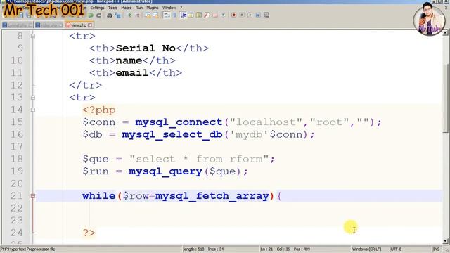 Display data into web page from database | Data fetch | php tutorial for beginners | Mr Tech 001