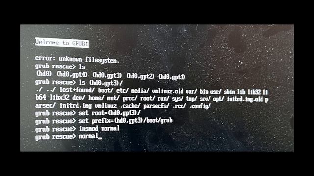 Error Unknown FileSystem Grub AstraLinux