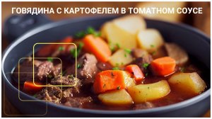 ГОВЯДИНА С КАРТОФЕЛЕМ В СОУСЕ (соевый+томатный)